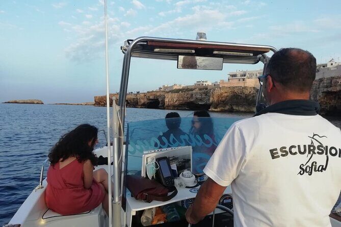Boat trip to the Polignano a Mare caves - The swim stop near Grotta Palazzese: cold, short, and worth it